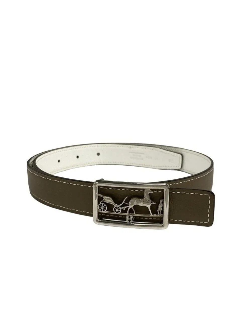Hermes Belt 70 Etoupe Silver